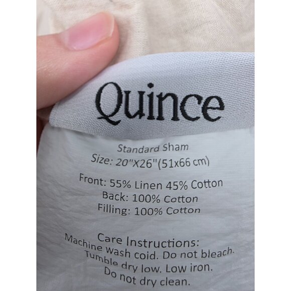 Quince Quilted Stitch Sham Set 20" x 26" 55% Linen 45% Cotton - Picture 5 of 10